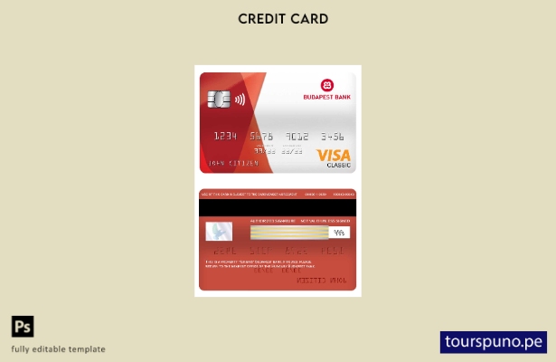 listo para imprimir plantilla de tarjeta clásica de visa bancaria de Hungría Bud